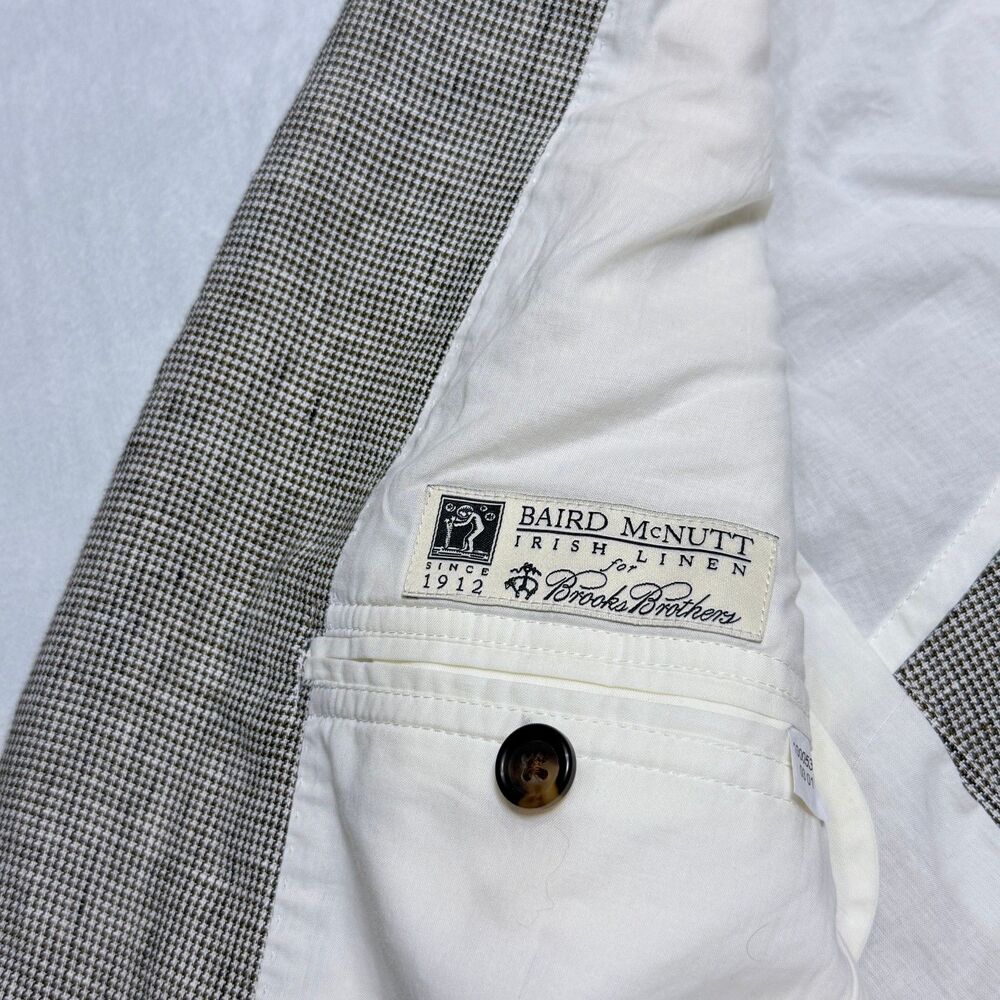 Brooks Brothers Milano Baird McNutt Irish 100% Linen Sport Coat Mens 39R Blazer